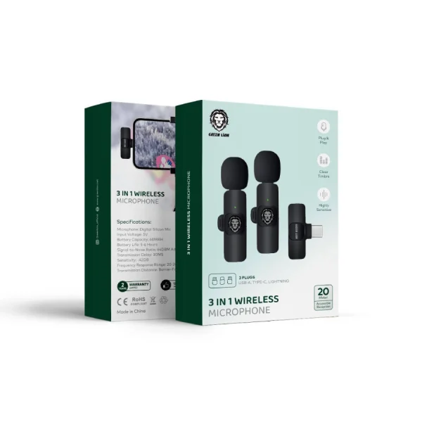 میکروفون 3 کاره گرین لاین Wireless Microphone