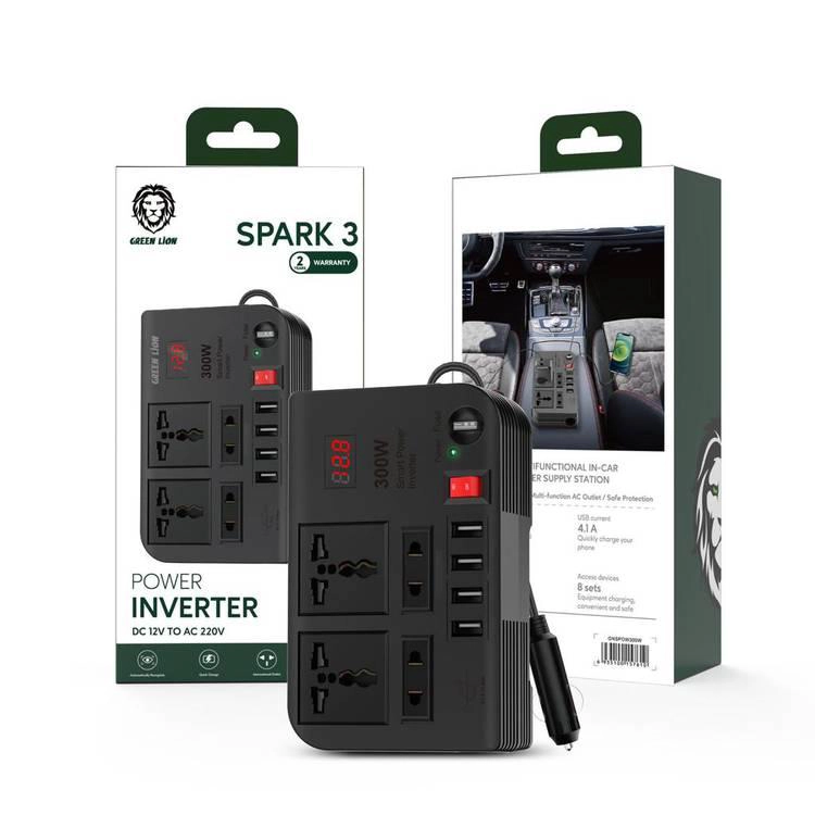 مبدل برق خودرو گرین لاین مدل Spark 3 Power Inverter 300W