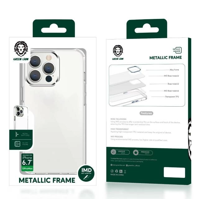 کاور گوشی گرین لاین مدل Metallic Frame TPU مناسب برای iphone 13 Pro