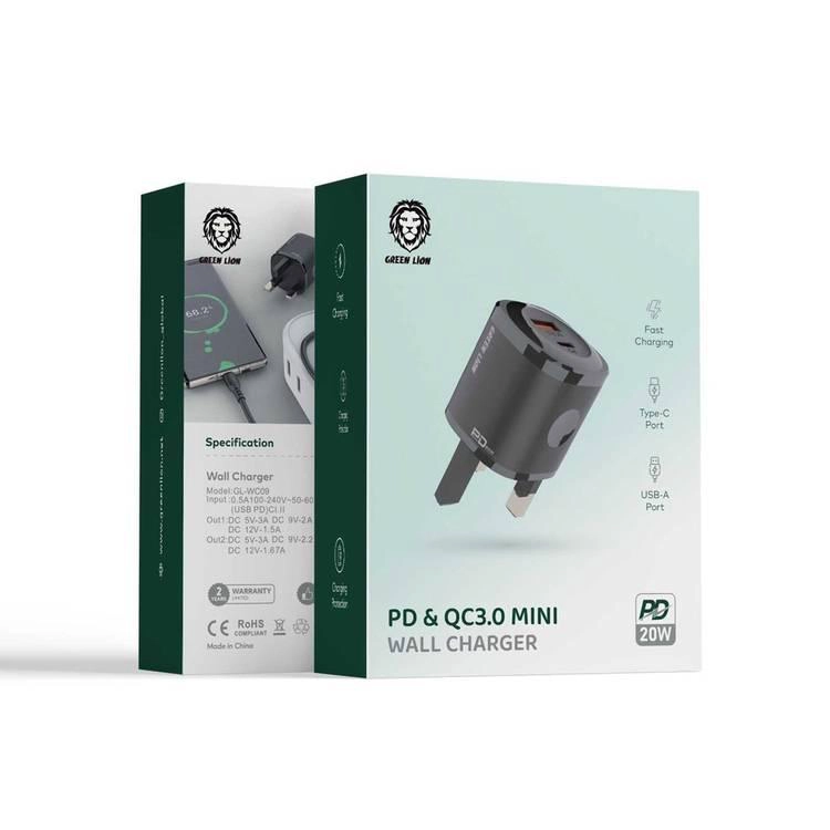 شارژر دیواری گرین لاین مدل PD & QC3.0 Mini