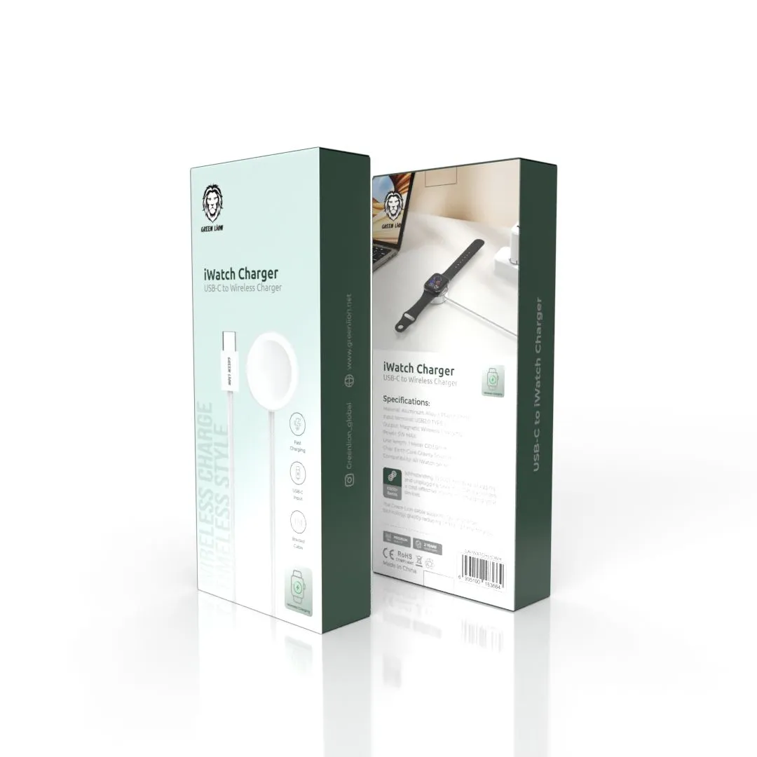 شارژر بی‌سیم گرین لاین مخصوص اپل واچ با پورت USB-C