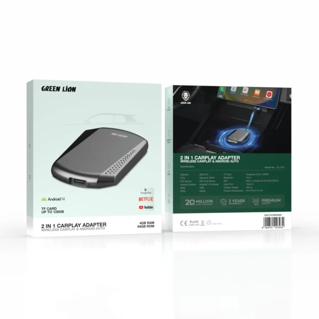 آداپتور کارپلی ۲ در ۱ گرین لاین 2in 1 CarPlay Adapter