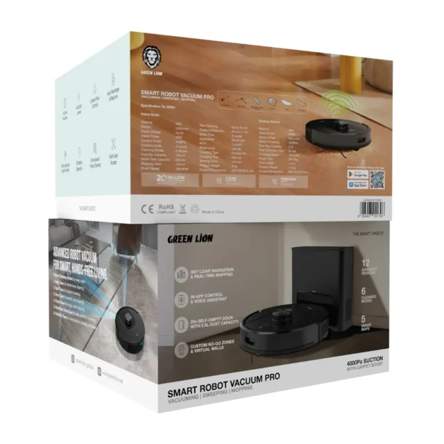 جاروبرقی هوشمند رباتی پرو گرین لاین Smat Robot Vaccum Pro 4000PA Suction