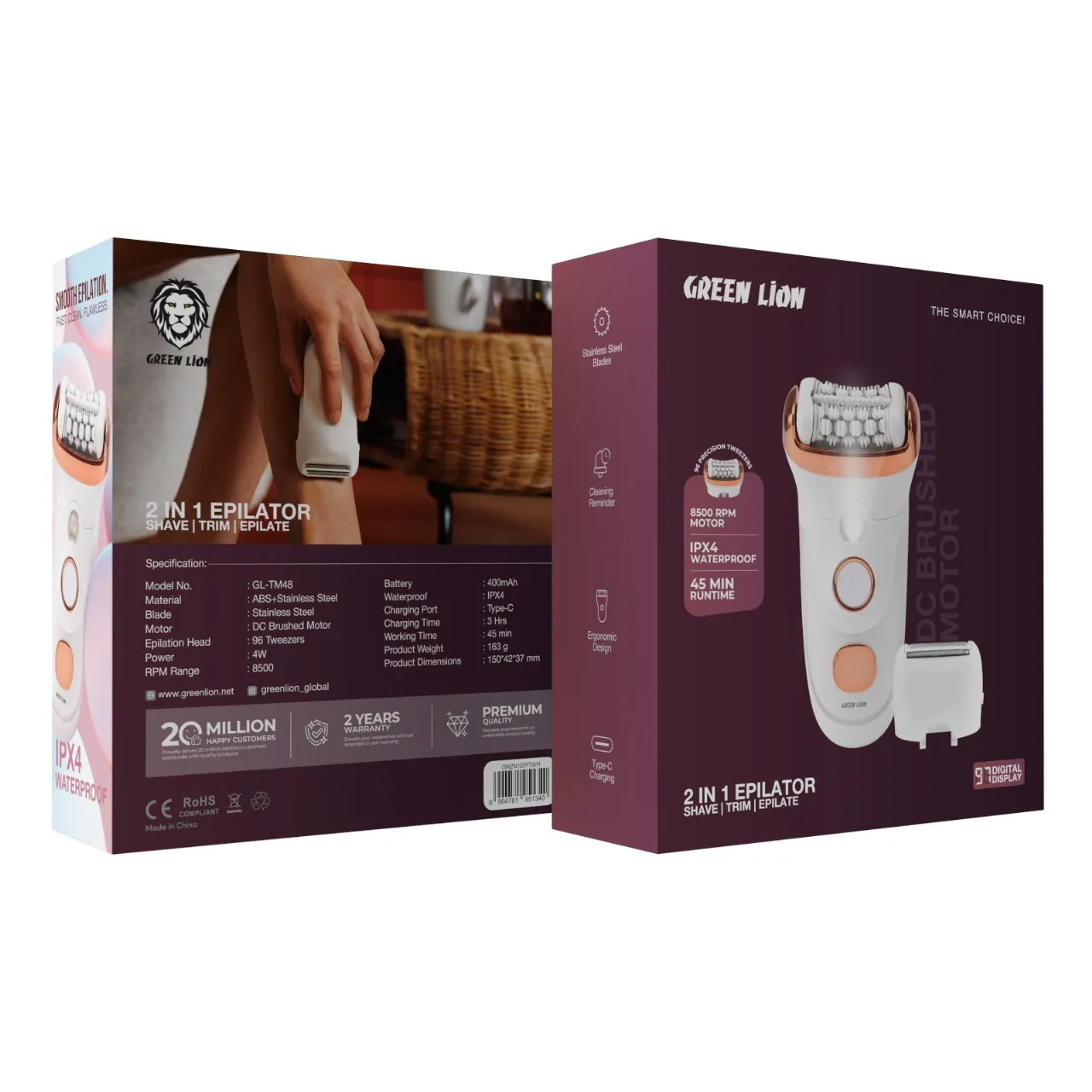 اپیلاتور دو کاره گرین لاین 2in 1 Epilator