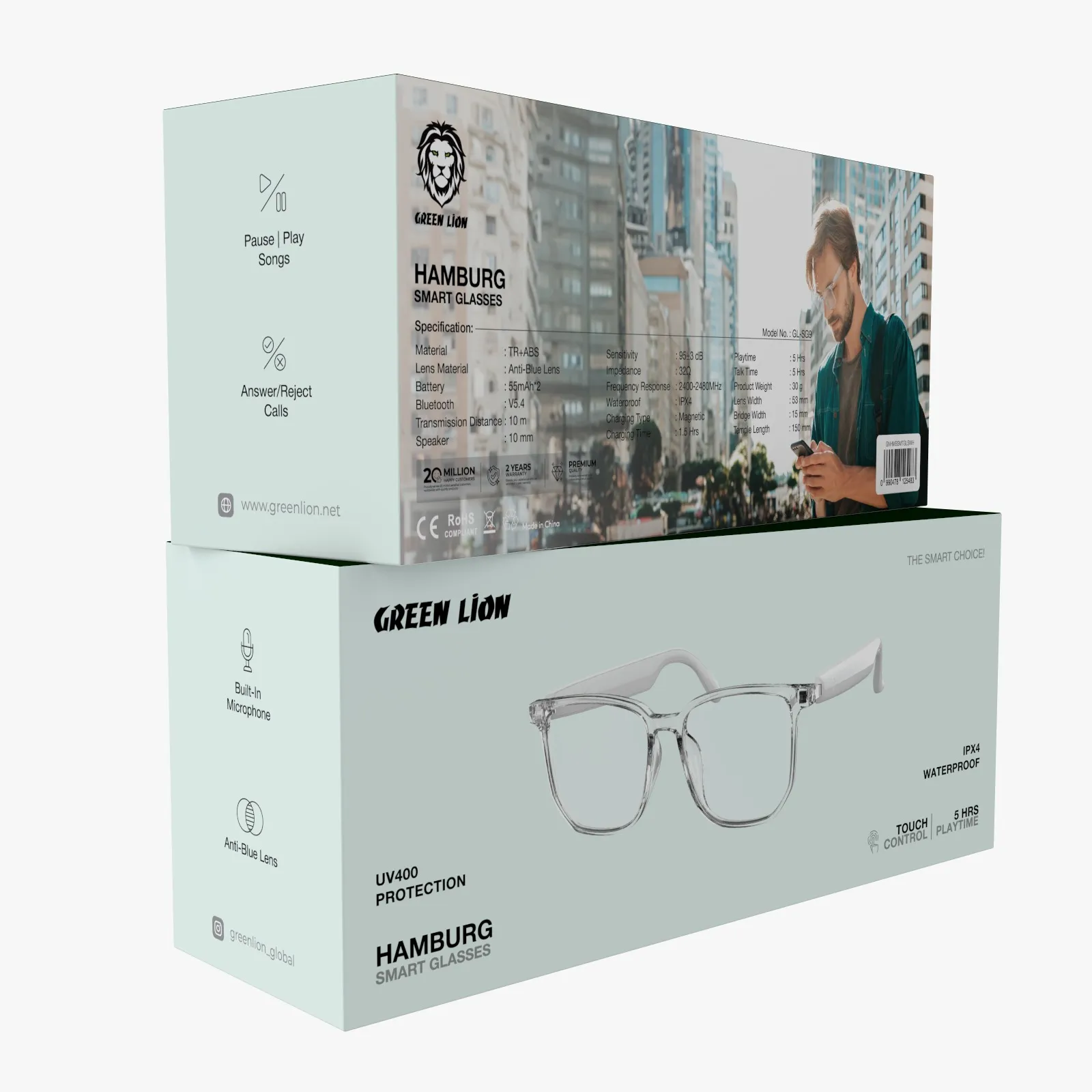 عینک هوشمند هامبورگ گرین لاین Hamburg smart glasses