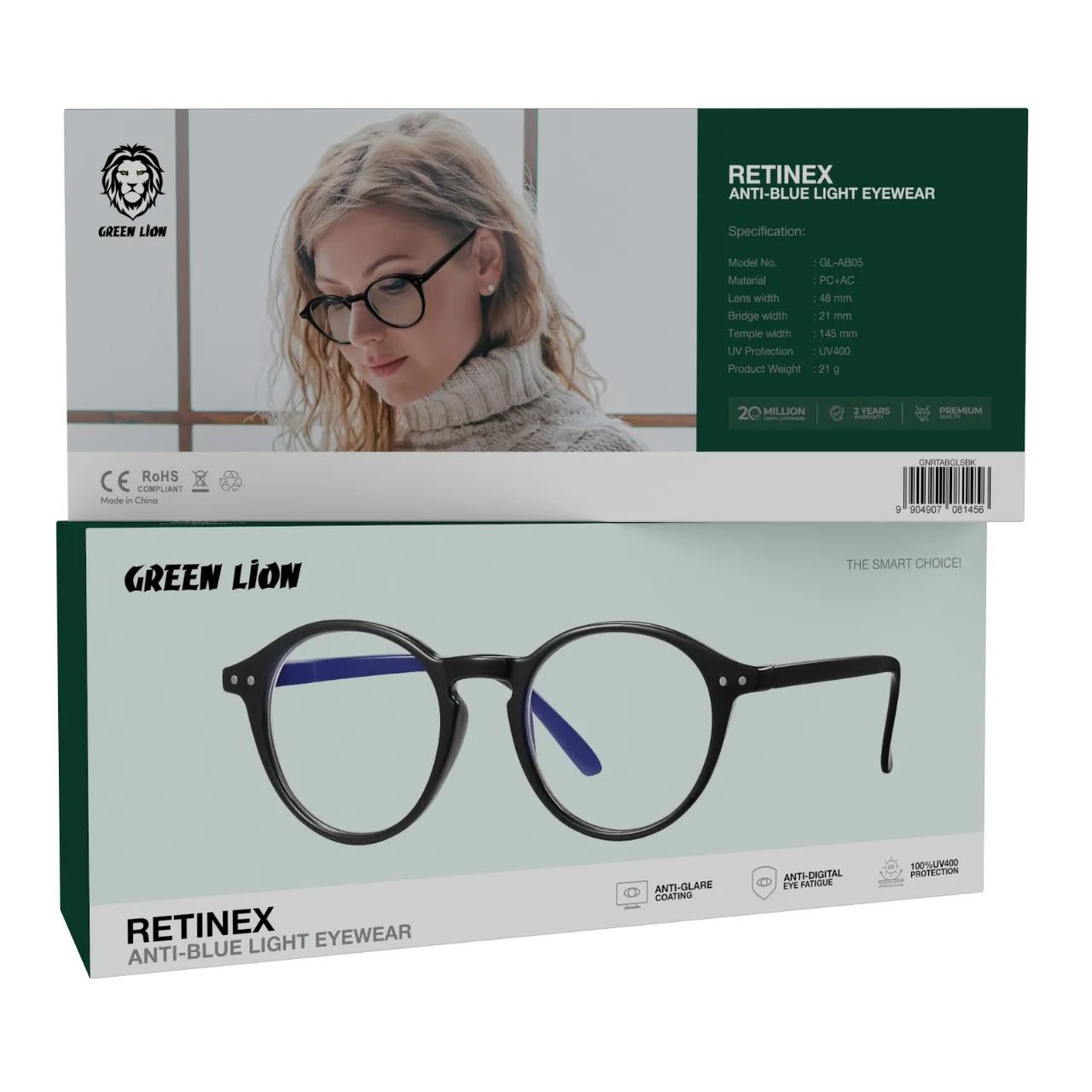 عینک محافظ نور آبی گرین لاین Retinex