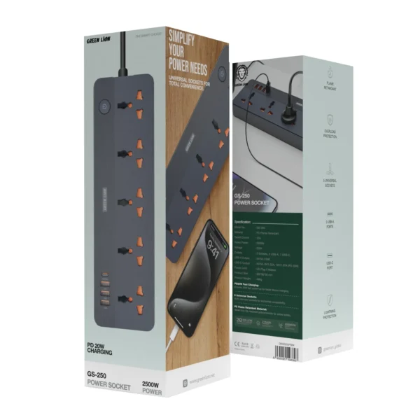 چندراهی برق۲۵۰۰ وات GS-250 گرین لاین GS-250 Power Socket 2500W