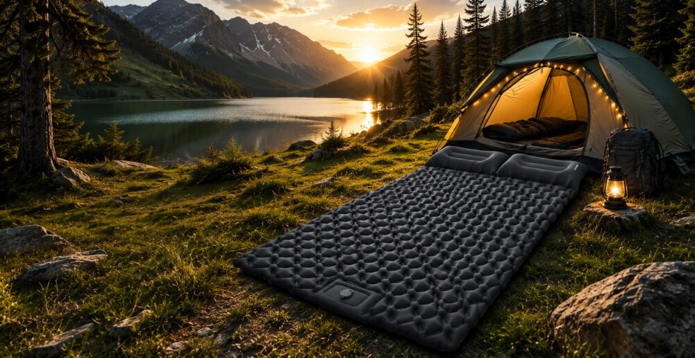 تشک بادی دو نفره گرین لاین Double Air Bed Inflatable Air Mattress ۲