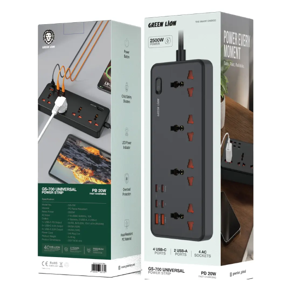 چند راهی برق یونیورسال GS-700 گرین لاین GS-700 Universal Power Strip