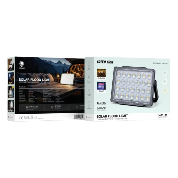 Solar Flood Light with 7200mAh Battery