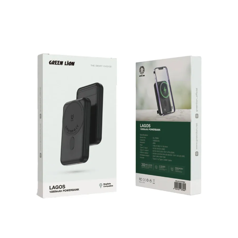 پاوربانک ۱۰۰۰۰ میلی آمپر لاگوس گرین لاین Lagos 10000mAh