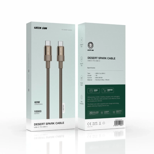 کابل USB-C به USB-C گرین لاین Desert Spark Cable USB-C to USB-C 60W