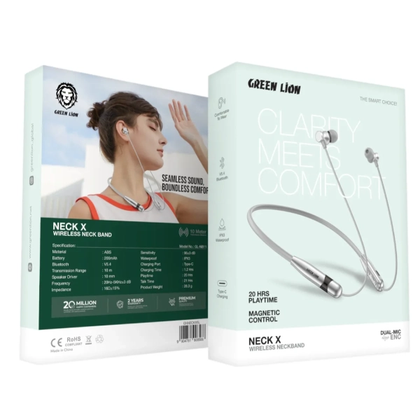 هندزفری گردنی بلوتوثی Neck X گرین لاین Neck X Wireless Neckband silver